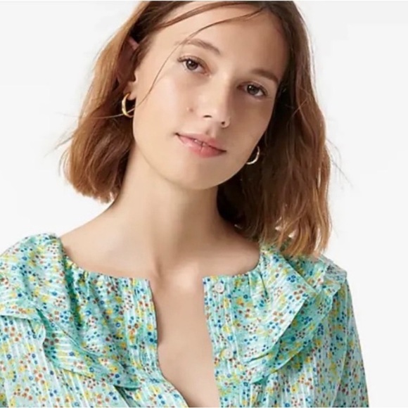 J Crew Field Day Floral Blouse XL - Picture 8 of 8